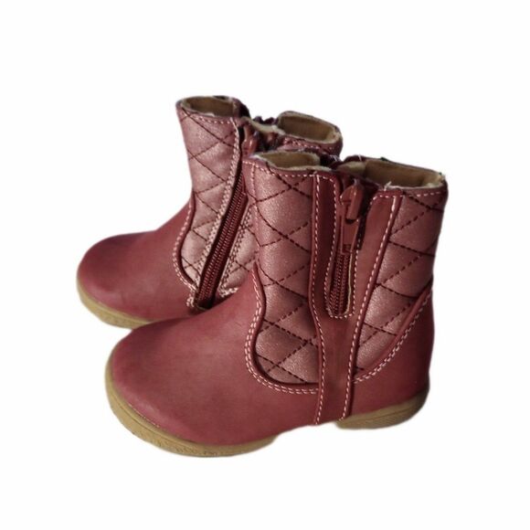 Rachel Shoes Maroon Quilted Boots sz 6 Little Girls Toddler - Picture 2 of 9
